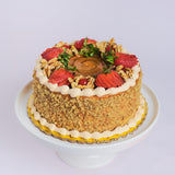 Pastel de plátano con nuez y cajeta