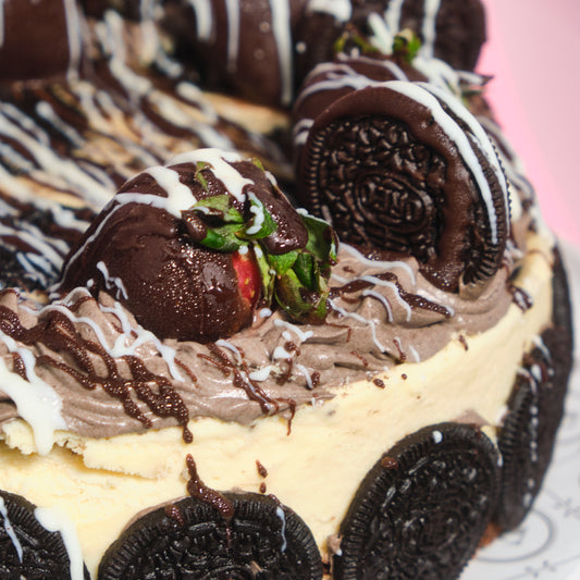 Cheesecake estilo New York de Oreo y Brownie